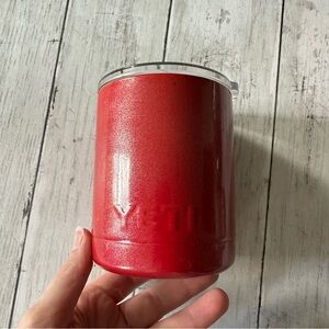 PREOWNED YETI RED TUMBLER CUP WITH LID 10 OUNCE RAMBLER